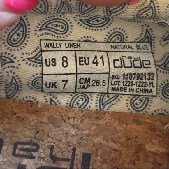 Hey Dude Men's Wally Linen Blue Casual Loafers Lightweight Comfort Size 8 - Picture 6 of 6